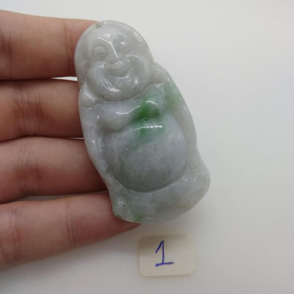 天然玉石辣綠春彩緬甸玉硬玉翡翠財神彌勒佛佛公吊墬墜子玉墬掛件玉珮項鍊珠寶寶石首飾飾品-I-細節圖3