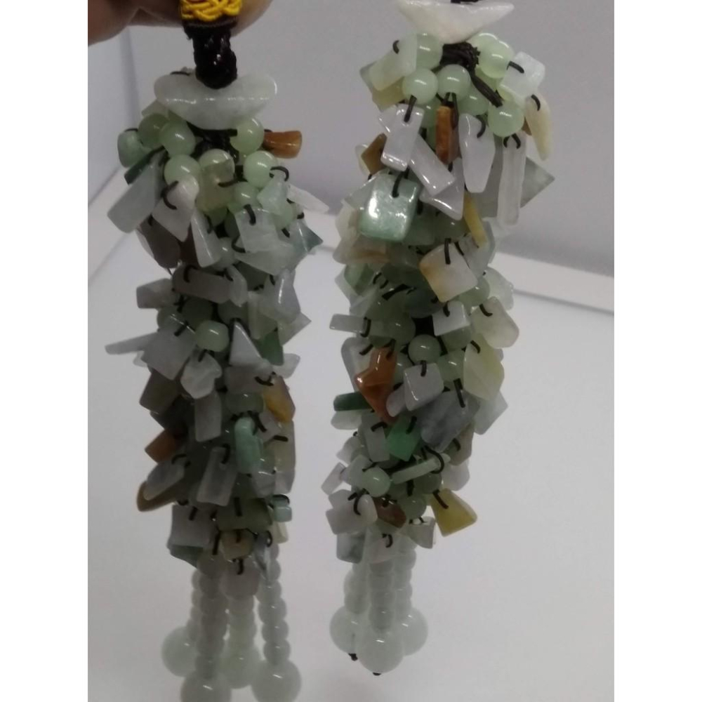 天然玉石A貨緬甸玉三彩碎碎平安汽車掛件翡翠玉石保平安符車載吊墜男女吊飾裝飾品檔位珠擺件掛飾-細節圖6