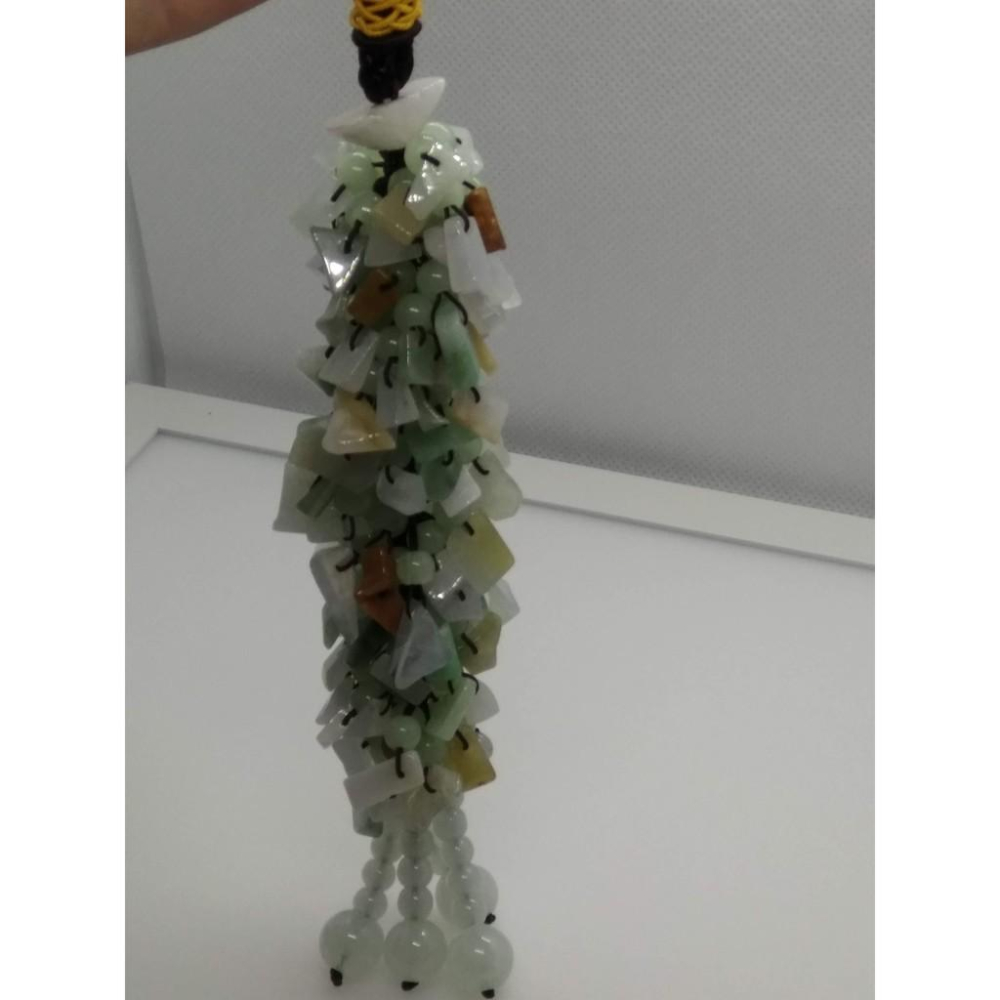天然玉石A貨緬甸玉三彩碎碎平安汽車掛件翡翠玉石保平安符車載吊墜男女吊飾裝飾品檔位珠擺件掛飾-細節圖7
