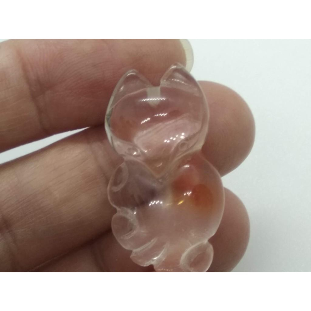 天然寶石水晶鴻運當頭紅兔毛九尾狐狸貔貅吊墜吊飾掛飾掛墜墜子珠寶寶石玉石首飾飾品-細節圖9