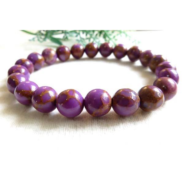 天然紫雲母手鍊單圈圓珠手串佛珠手珠手環10mm/23.6g紫羅蘭香芋色水晶珠寶玉石寶石首飾飾品-細節圖3