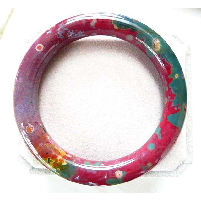 17.28圍通透極美天然海洋碧玉手鐲蛙卵魚卵海洋石玉鐲手環女水晶珠寶玉石寶石首飾飾品大自然的鬼斧神工超級美鐲精品-細節圖3