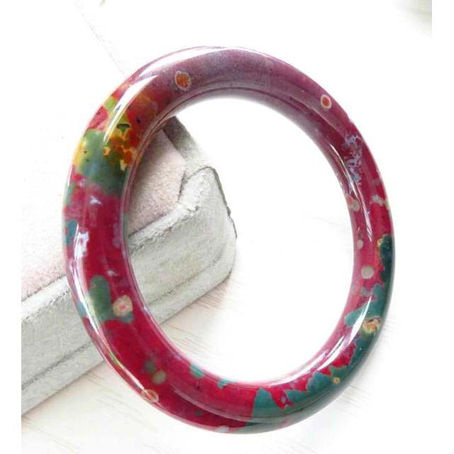 17.28圍通透極美天然海洋碧玉手鐲蛙卵魚卵海洋石玉鐲手環女水晶珠寶玉石寶石首飾飾品大自然的鬼斧神工超級美鐲精品-細節圖4