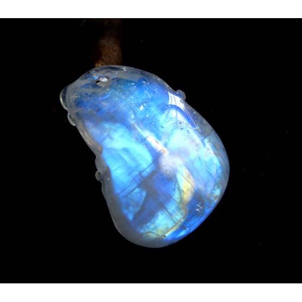 23*17*7mm/4.3g藍光超強玻璃體天然藍月光石年年有餘魚躍龍門裸石吊墜項墜墬子掛墜項鍊珠寶玉石寶石首飾飾品-細節圖3