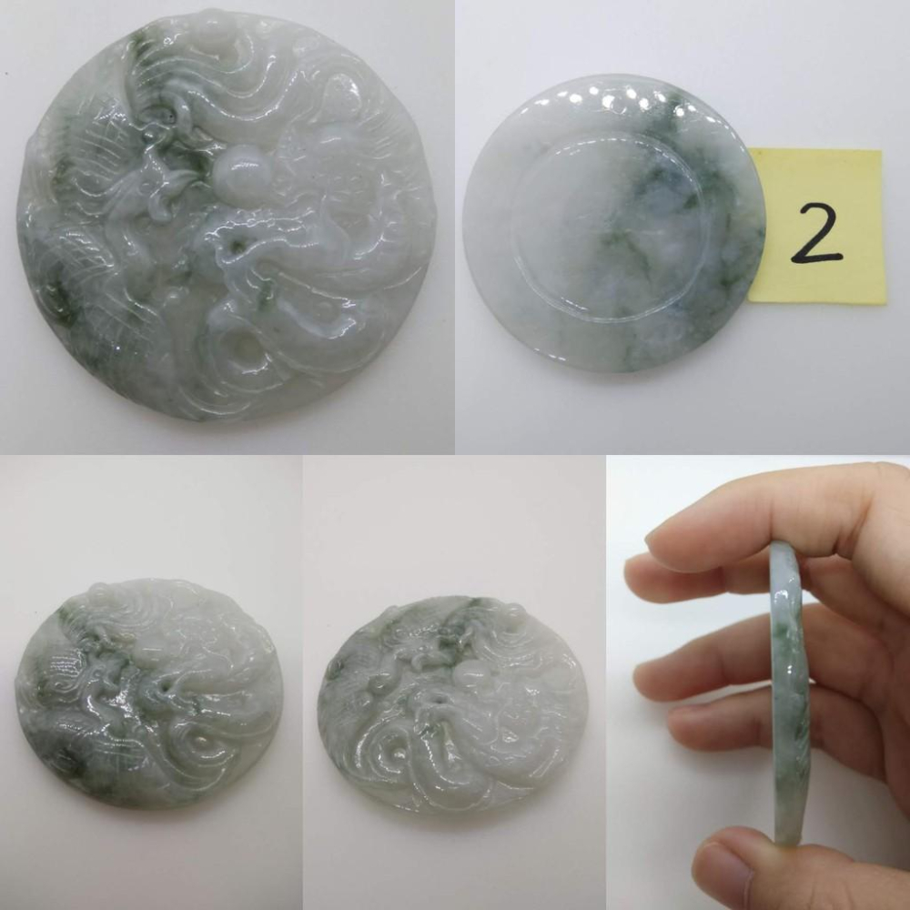 天然緬甸玉飄花翡翠龍鳳玉珮吊墜墜子玉墬掛件項鍊珠寶寶石首飾飾品任選-J組-細節圖4