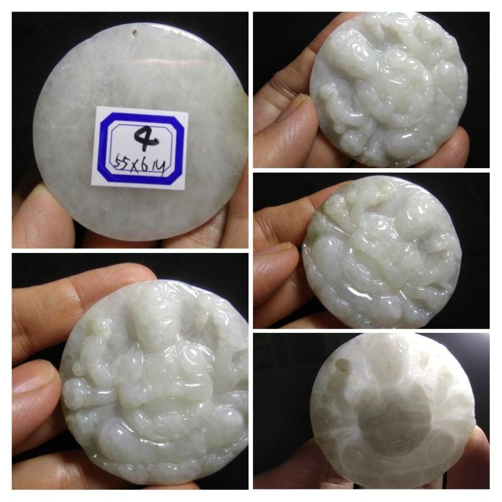 A 6翡翠a貨緬甸玉冰種紫羅蘭黃翡三彩千手觀音菩薩墜子吊墜玉佩玉墜掛件項鍊首飾飾品-細節圖5