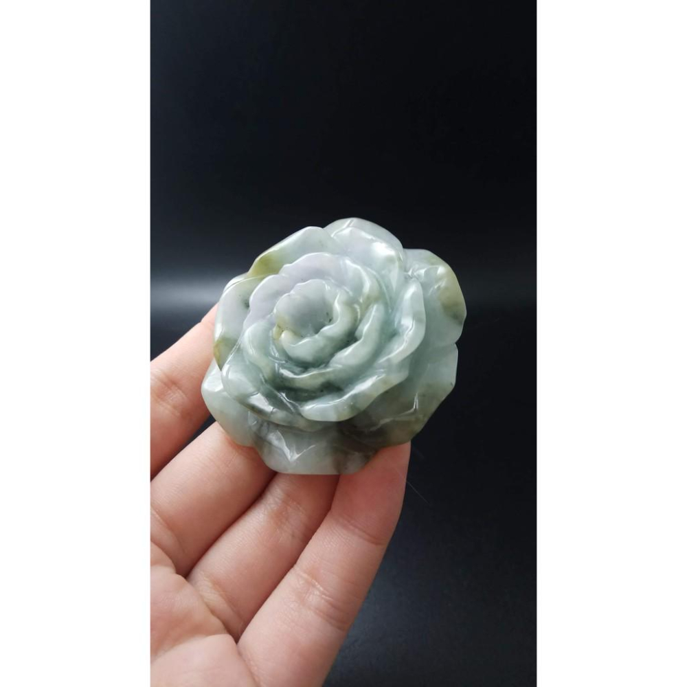 超美玫瑰花造型天然玉石緬甸玉硬玉A貨翡翠雙面立體精雕吊墬53.5*12.2mm玉珮墬子玉墬掛件珠寶寶石首飾飾品-細節圖3