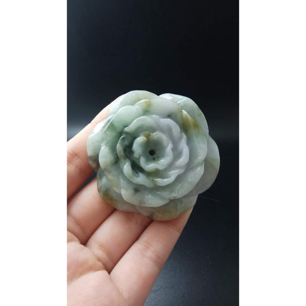 超美玫瑰花造型天然玉石緬甸玉硬玉A貨翡翠雙面立體精雕吊墬53.5*12.2mm玉珮墬子玉墬掛件珠寶寶石首飾飾品-細節圖5