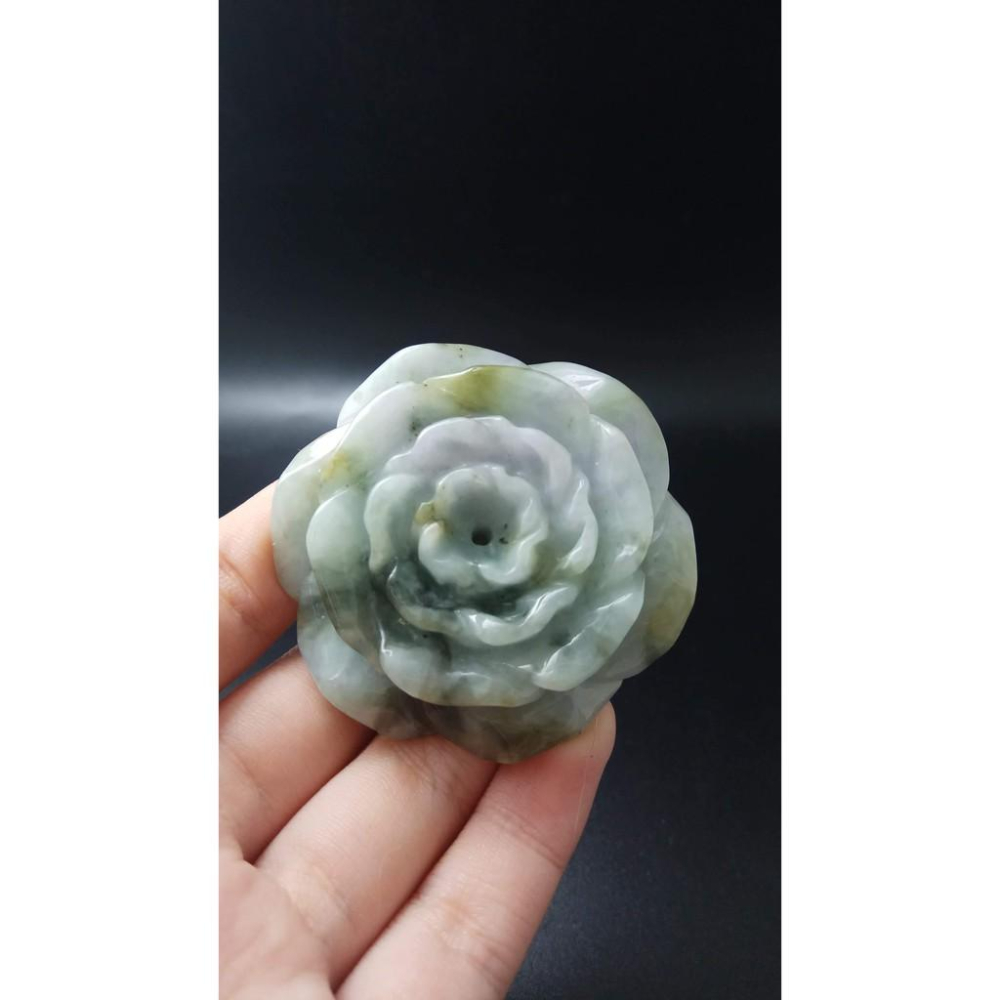 超美玫瑰花造型天然玉石緬甸玉硬玉A貨翡翠雙面立體精雕吊墬53.5*12.2mm玉珮墬子玉墬掛件珠寶寶石首飾飾品-細節圖9