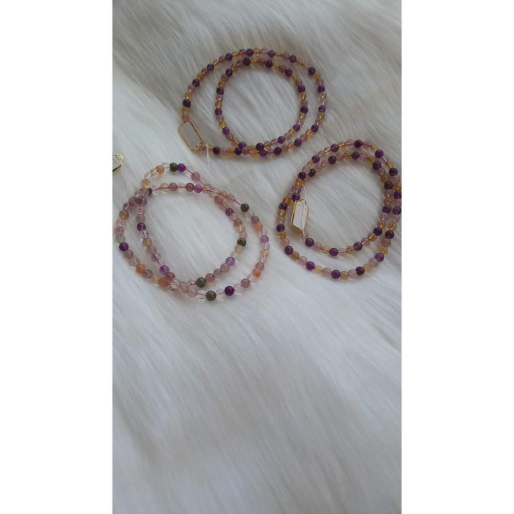 隨機出貨天然水晶超美可愛草莓晶手鍊super7超七繞三圈多圈手鍊手環手串手珠佛珠6mm珠寶玉石首飾飾品精品-細節圖2