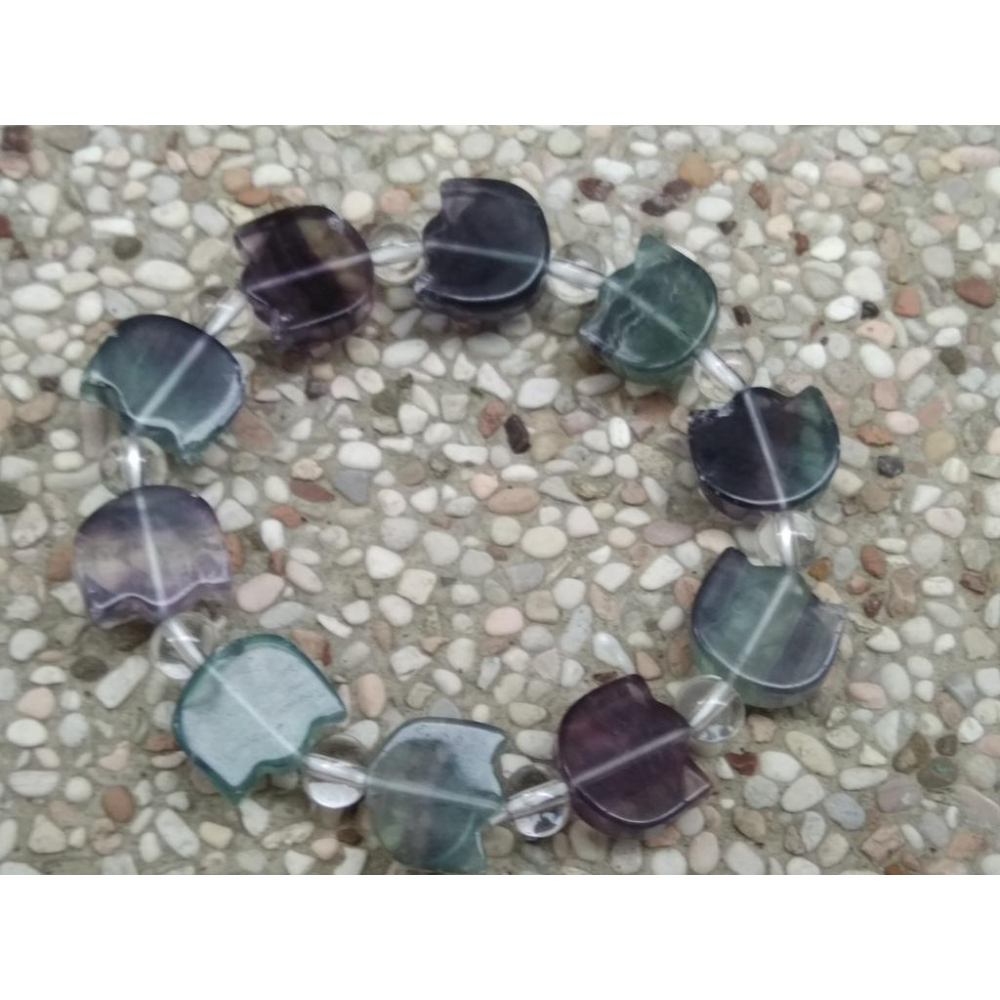 設計款kitty貓咪造型/螢石天然彩色手鍊手串手環珠寶玉石寶石首飾飾品-細節圖3