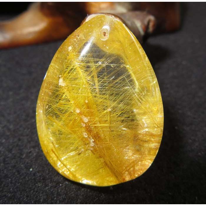 異象水晶水晶之王魚刺髮金髮晶順髮鈦晶項墜掛墜項鍊吊墬墬子29*22*13.3 mm珠寶玉石首飾飾品-細節圖3