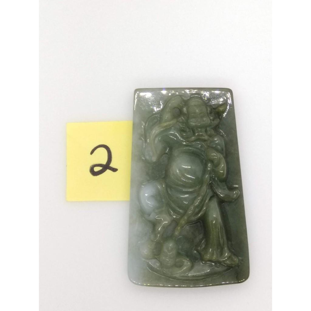 附證書天然鍾馗藍水種天然翡翠緬甸玉A貨精雕吊墬玉珮墬子玉墬掛件保佑平安任選-A-細節圖4