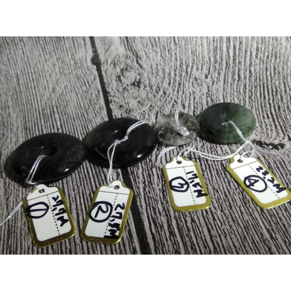 天然水晶黑髮晶綠髮晶平安扣黑碧璽吊墬墬子項鍊掛件掛墬送銀鍊珠寶玉石寶石首飾飾品數款任選其一-細節圖3