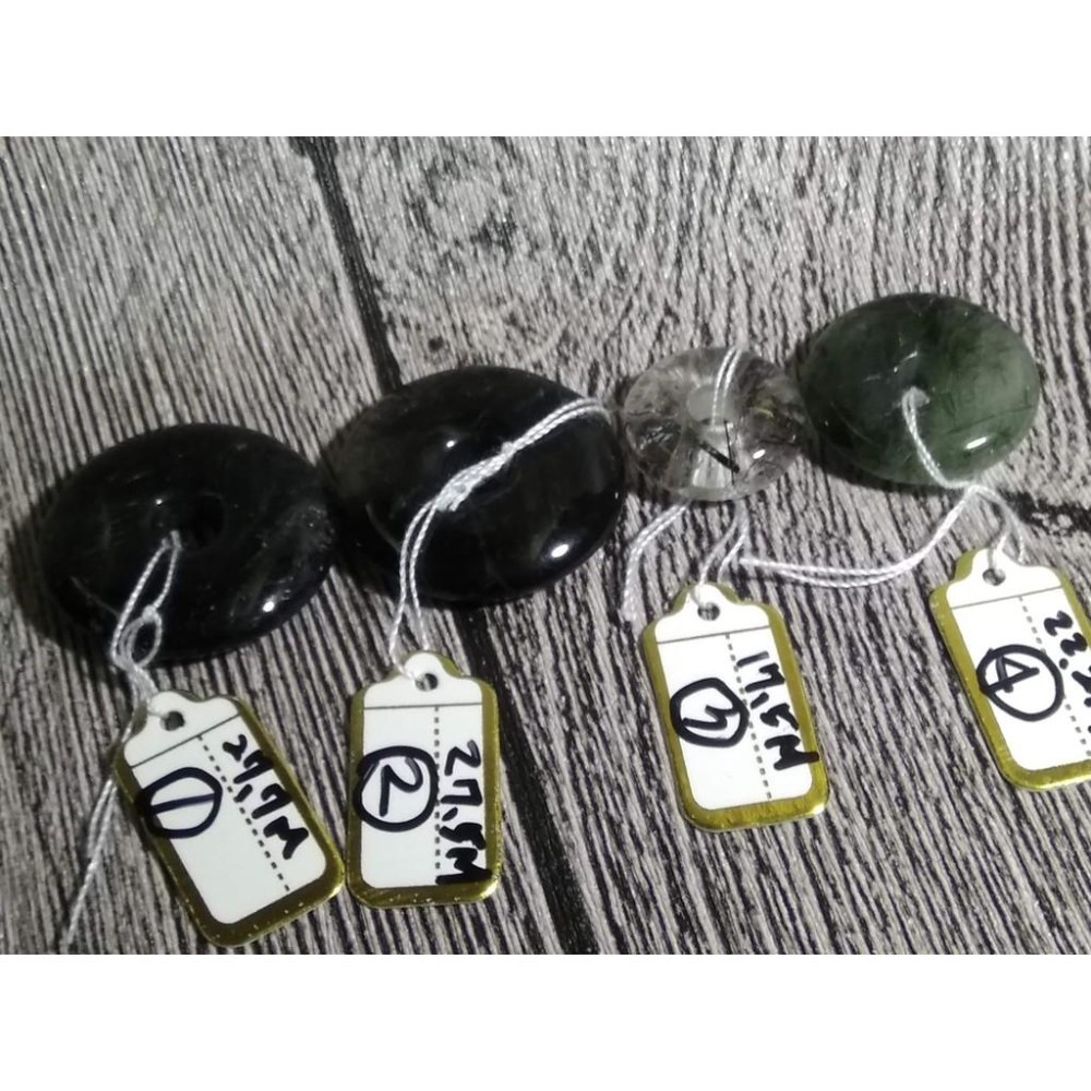 天然水晶黑髮晶綠髮晶平安扣黑碧璽吊墬墬子項鍊掛件掛墬送銀鍊珠寶玉石寶石首飾飾品數款任選其一-細節圖4