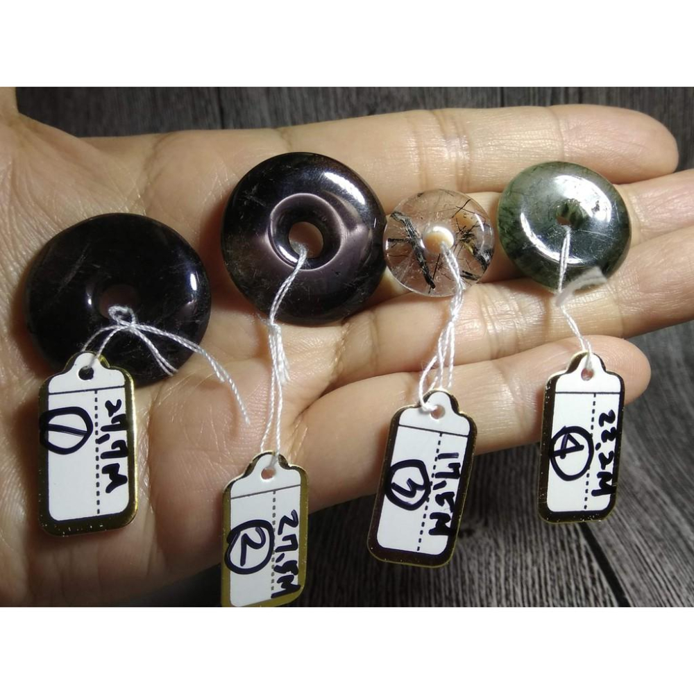 天然水晶黑髮晶綠髮晶平安扣黑碧璽吊墬墬子項鍊掛件掛墬送銀鍊珠寶玉石寶石首飾飾品數款任選其一-細節圖6