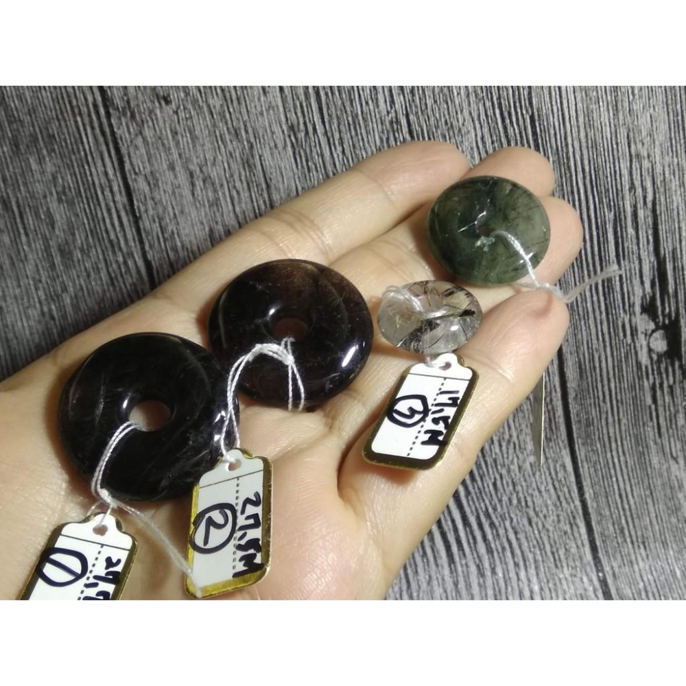 天然水晶黑髮晶綠髮晶平安扣黑碧璽吊墬墬子項鍊掛件掛墬送銀鍊珠寶玉石寶石首飾飾品數款任選其一-細節圖8