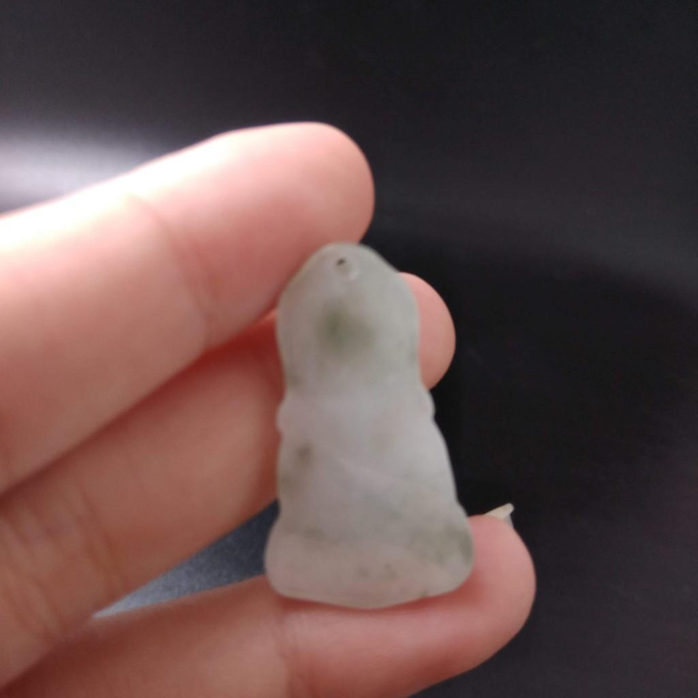 天然玉石緬甸玉硬玉A貨翡翠精雕寶寶佛吊墬玉珮29.4*16.4*4.2mm墬子玉墬掛件觀音菩薩如來保佑平安珠寶-細節圖2