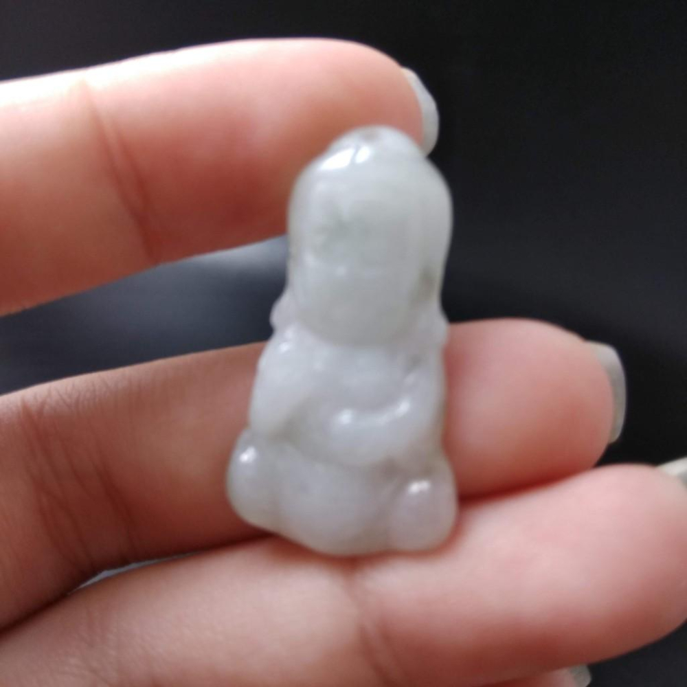 天然玉石緬甸玉硬玉A貨翡翠精雕寶寶佛吊墬玉珮29.4*16.4*4.2mm墬子玉墬掛件觀音菩薩如來保佑平安珠寶-細節圖5