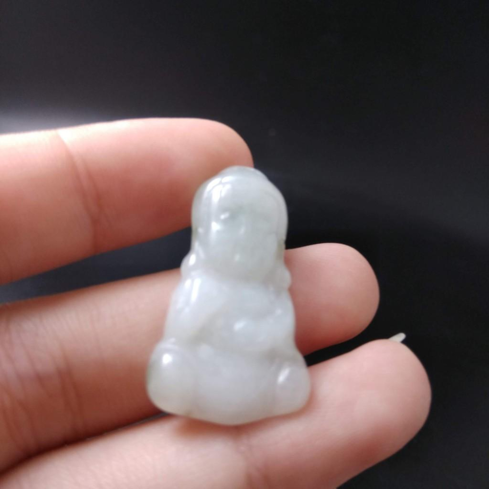 天然玉石緬甸玉硬玉A貨翡翠精雕寶寶佛吊墬玉珮29.4*16.4*4.2mm墬子玉墬掛件觀音菩薩如來保佑平安珠寶-細節圖6