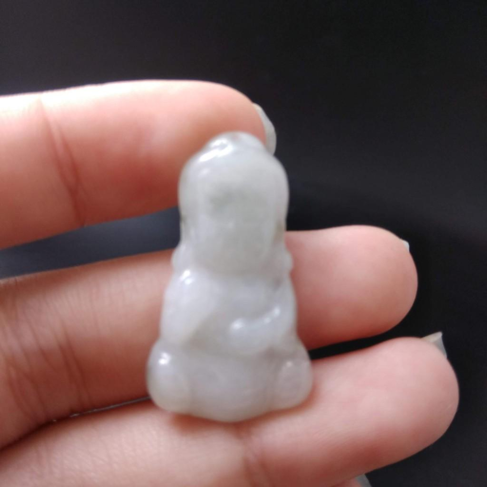 天然玉石緬甸玉硬玉A貨翡翠精雕寶寶佛吊墬玉珮29.4*16.4*4.2mm墬子玉墬掛件觀音菩薩如來保佑平安珠寶-細節圖7