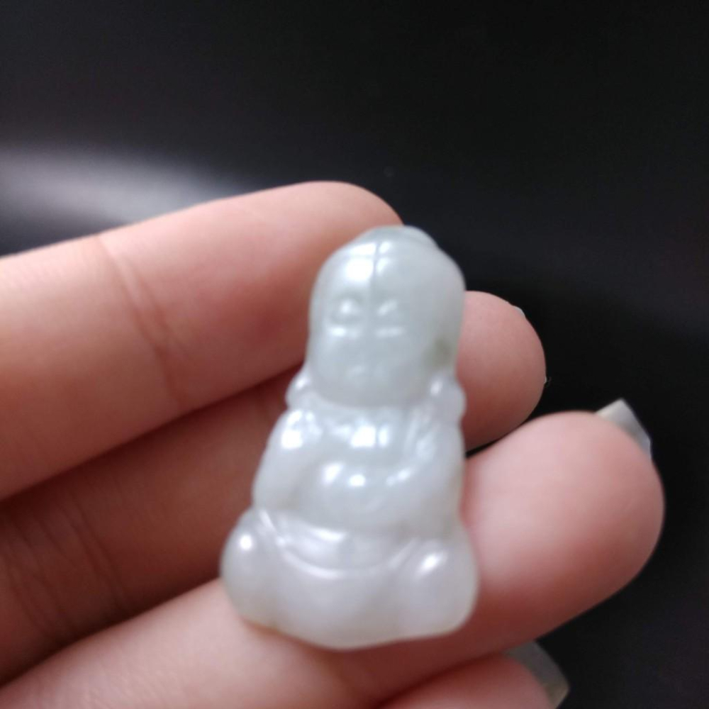 天然玉石緬甸玉硬玉A貨翡翠精雕寶寶佛吊墬玉珮29.4*16.4*4.2mm墬子玉墬掛件觀音菩薩如來保佑平安珠寶-細節圖9