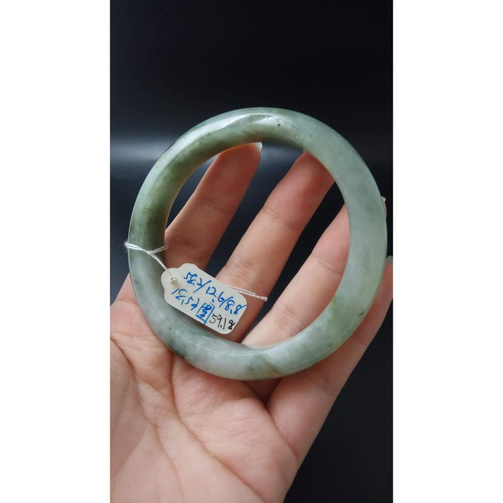 18.53圍天然緬甸玉硬玉翡翠滿綠天然緬甸玉硬玉翡翠冰藍水種滿綠手鐲玉鐲鐲子手環平安鐲細膩有種水珠寶玉石首飾飾品-細節圖3