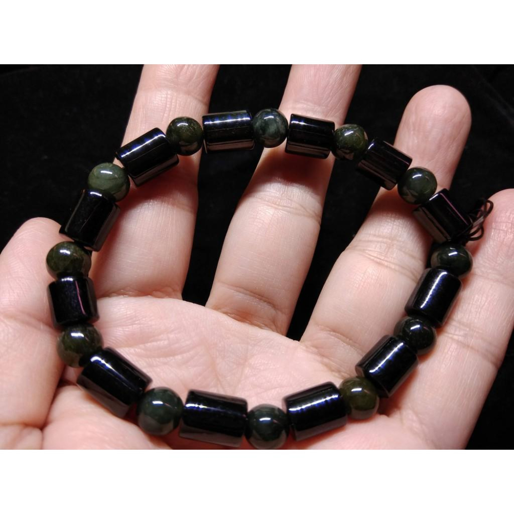 天然玉石緬甸玉翡翠A貨單圈桶珠圓珠藍水墨翠手鍊翠玉珠鍊手環手串佛珠7.6MM天然油青種水頭好珠寶玉石首飾飾品-細節圖9