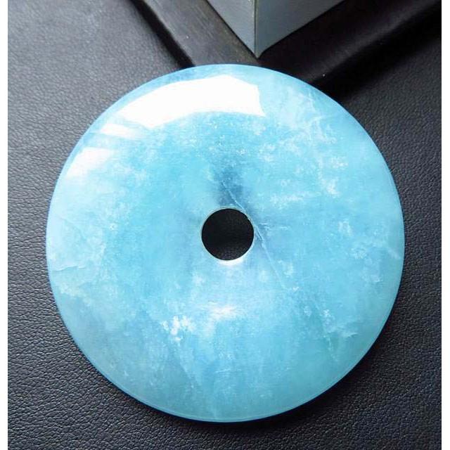 56*8mm/42g高冰透紫海藍寶平安扣吊墜掛墜車掛五行補然海藍寶石保平安吊墬墬子掛件項鍊玉珮水晶招財旺事業玉石飾品-細節圖4