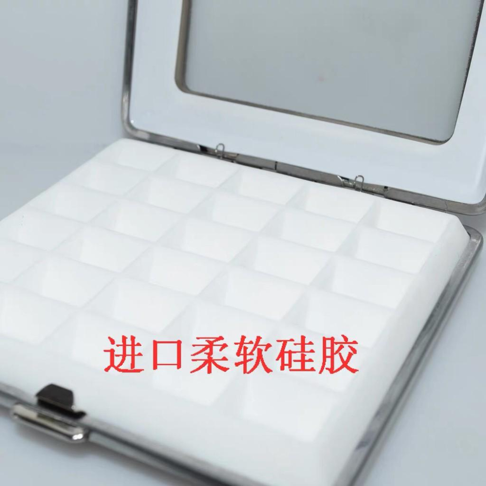 玻璃蓋寶石裸石收納盒軟硅膠鑽石盒彩寶盒天窗盒翻蓋30格按扣便捷展示珠寶盒戒戒面盒-細節圖6