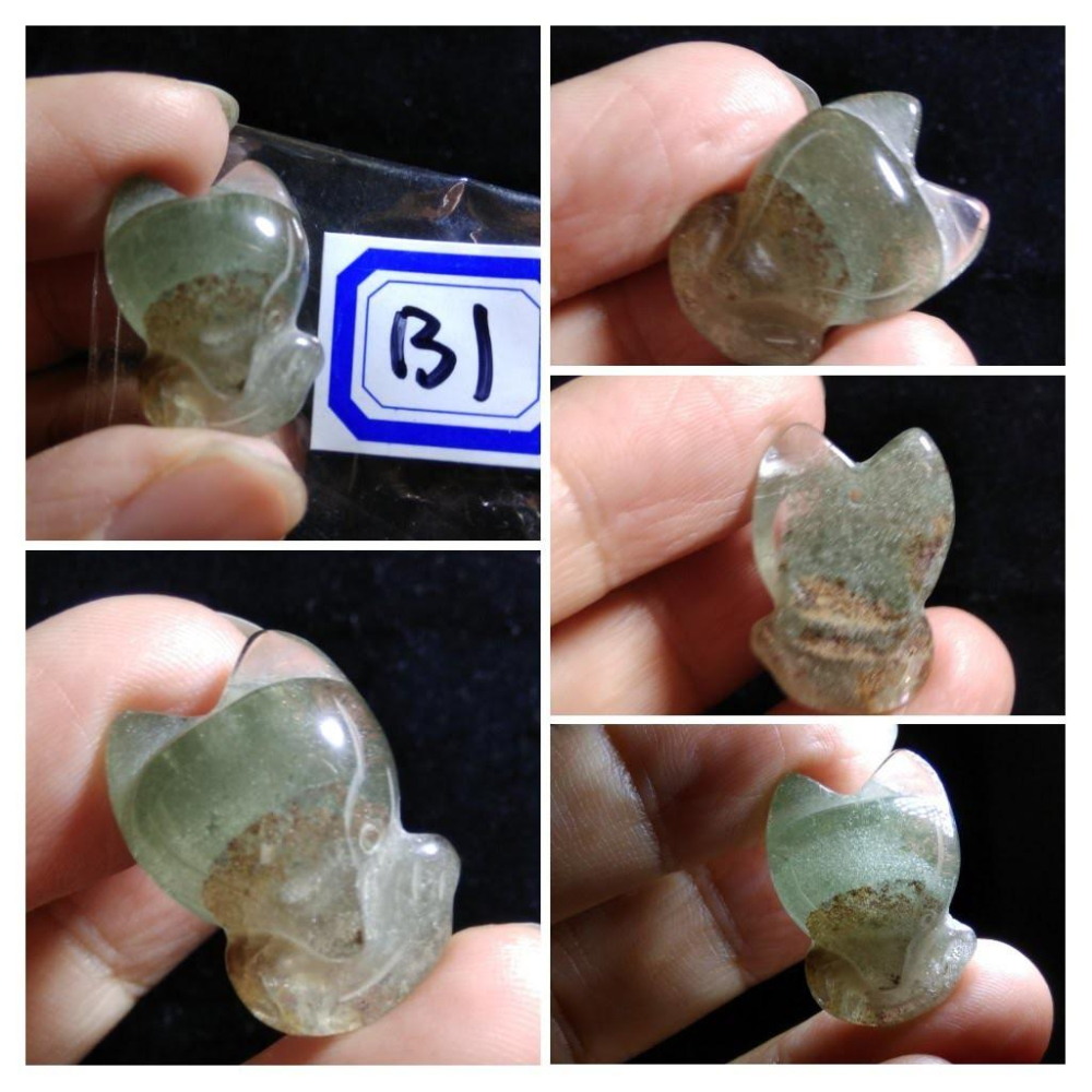 b組天然水晶滿天星花幽靈彩色花紫紅綠幽靈狐狸吊墜吊飾掛飾掛墜墜子珠寶寶石玉石首飾飾品-細節圖2