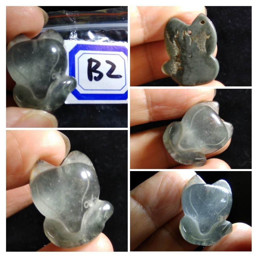 b組天然水晶滿天星花幽靈彩色花紫紅綠幽靈狐狸吊墜吊飾掛飾掛墜墜子珠寶寶石玉石首飾飾品-細節圖3