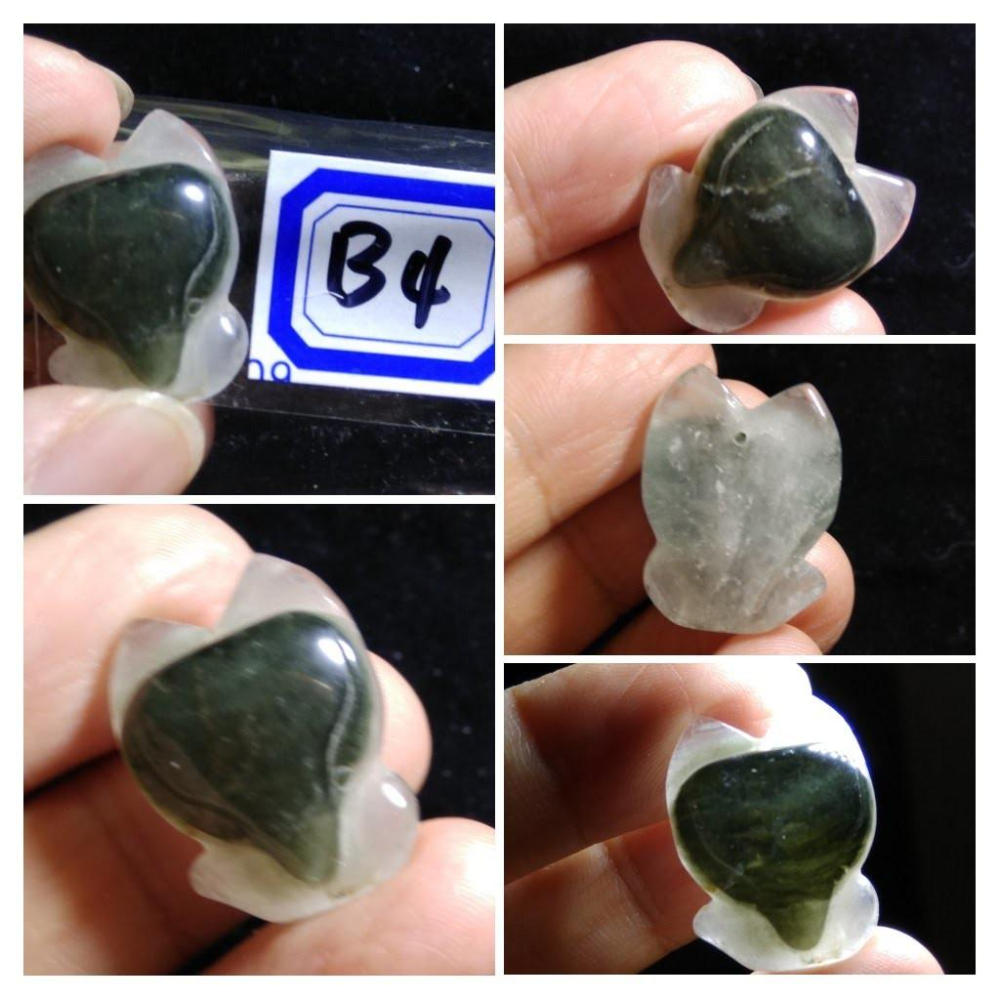 b組天然水晶滿天星花幽靈彩色花紫紅綠幽靈狐狸吊墜吊飾掛飾掛墜墜子珠寶寶石玉石首飾飾品-細節圖5