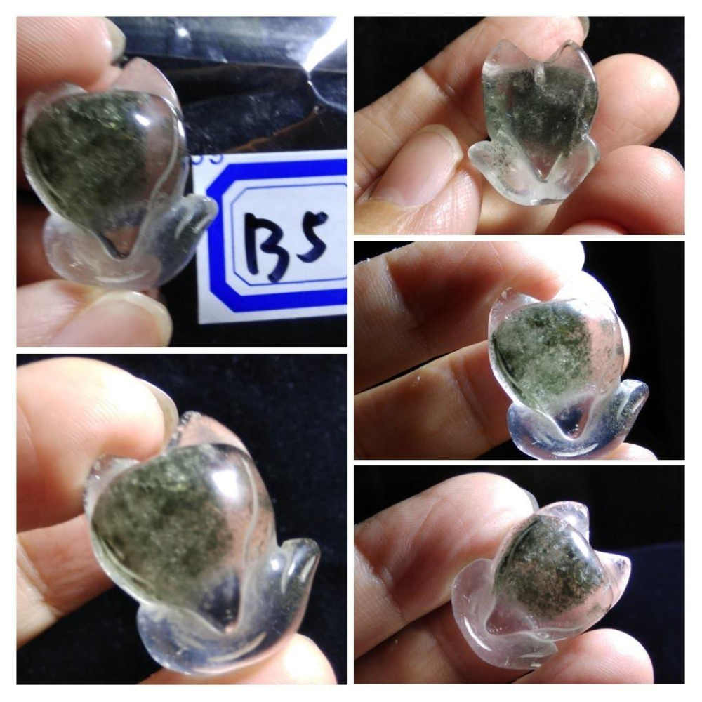 b組天然水晶滿天星花幽靈彩色花紫紅綠幽靈狐狸吊墜吊飾掛飾掛墜墜子珠寶寶石玉石首飾飾品-細節圖6