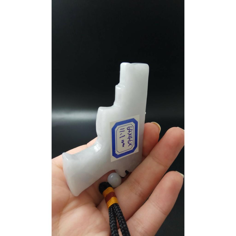 手槍造型天然玉石緬甸玉硬玉A貨翡翠雙面立體精雕吊墬64*46*11.1mm玉珮墬子玉墬掛件平安珠寶寶石首飾飾品-細節圖8