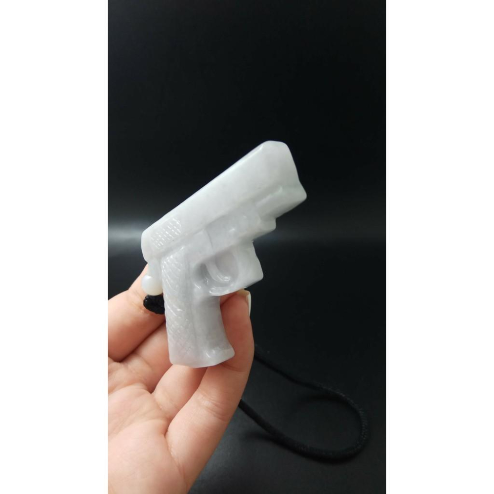 手槍造型天然玉石緬甸玉硬玉A貨翡翠雙面立體精雕吊墬64*46*11.1mm玉珮墬子玉墬掛件平安珠寶寶石首飾飾品-細節圖9