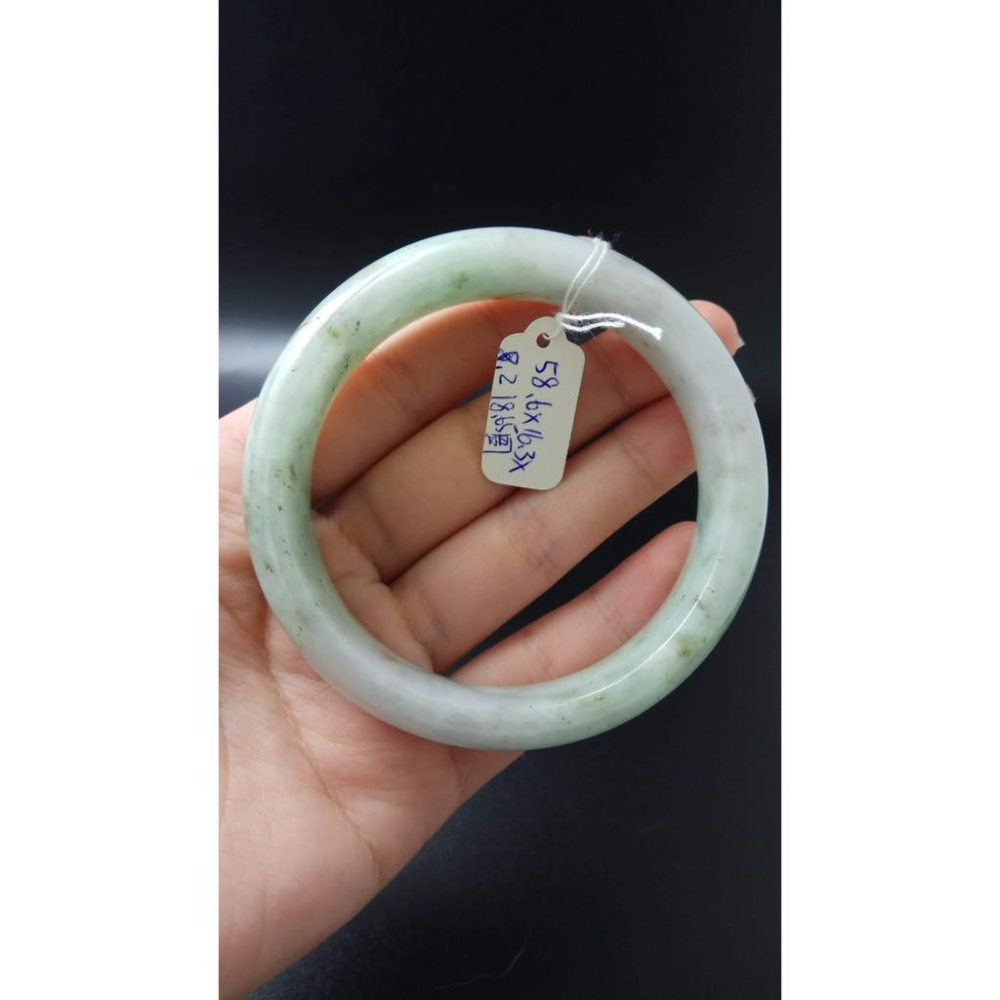 18.65圍天然緬甸玉硬玉翡翠春彩春帶彩冰潤手鐲玉鐲鐲子手環平安鐲細膩有種水珠寶玉石首飾飾品-細節圖2