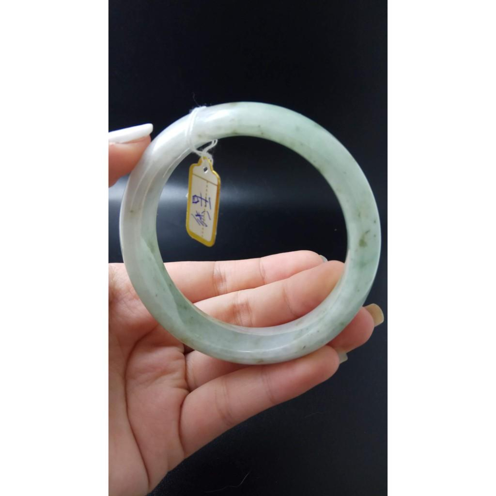 18.65圍天然緬甸玉硬玉翡翠春彩春帶彩冰潤手鐲玉鐲鐲子手環平安鐲細膩有種水珠寶玉石首飾飾品-細節圖3