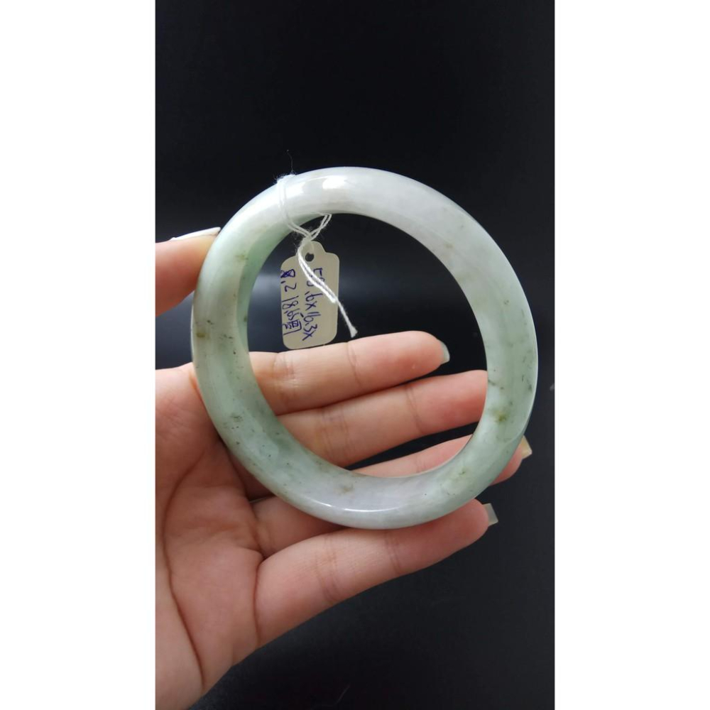 18.65圍天然緬甸玉硬玉翡翠春彩春帶彩冰潤手鐲玉鐲鐲子手環平安鐲細膩有種水珠寶玉石首飾飾品-細節圖4