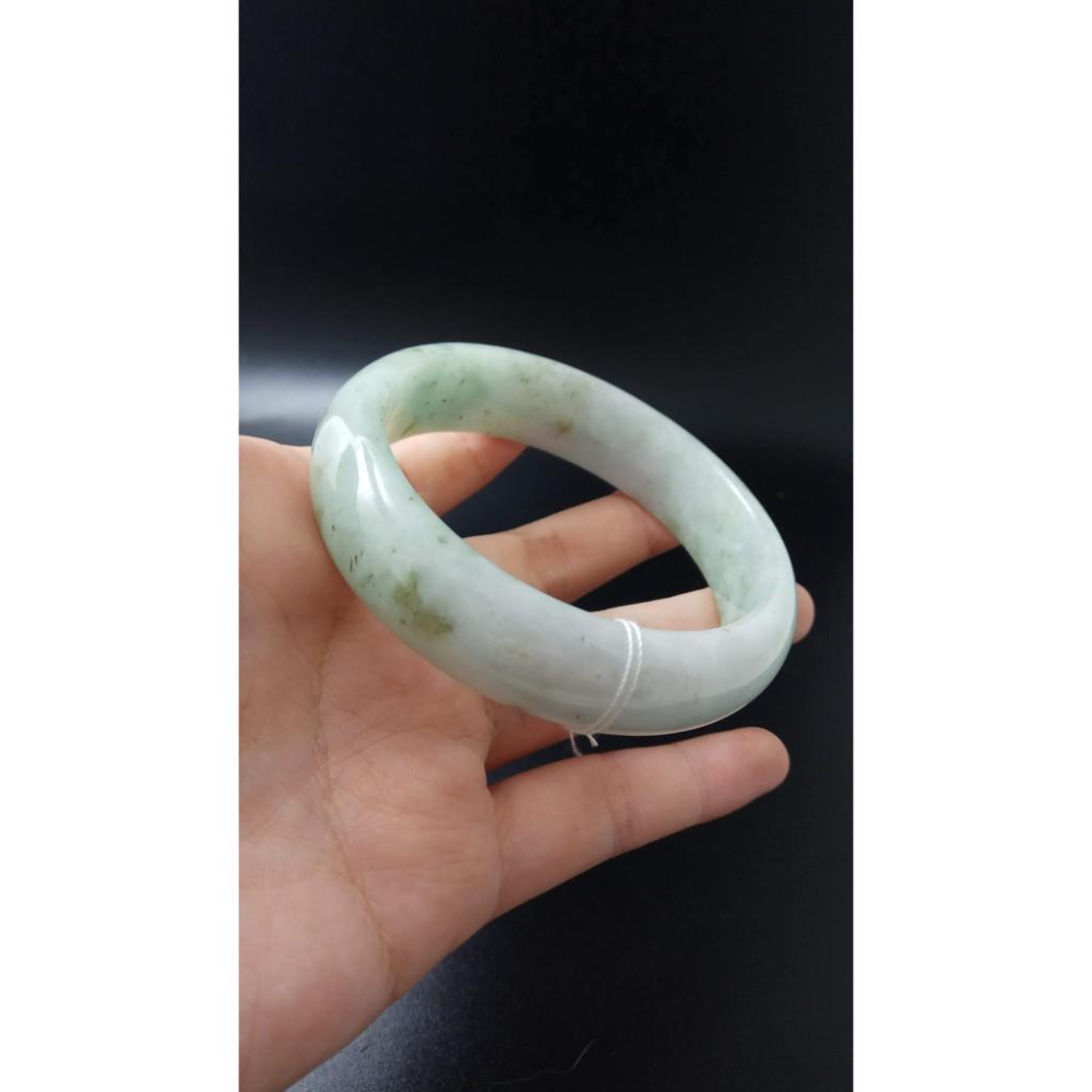 18.65圍天然緬甸玉硬玉翡翠春彩春帶彩冰潤手鐲玉鐲鐲子手環平安鐲細膩有種水珠寶玉石首飾飾品-細節圖8