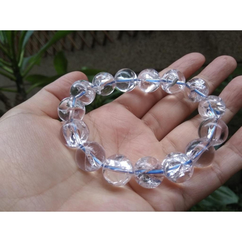 14.5mm收藏級喜馬拉雅彩虹水晶七彩高頻阿賽斯特萊膠花能量手鍊手串招財手珠佛珠超閃天然水晶珠寶首飾寶石-細節圖3