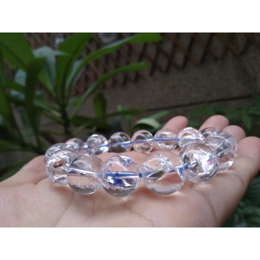 14.5mm收藏級喜馬拉雅彩虹水晶七彩高頻阿賽斯特萊膠花能量手鍊手串招財手珠佛珠超閃天然水晶珠寶首飾寶石-細節圖6