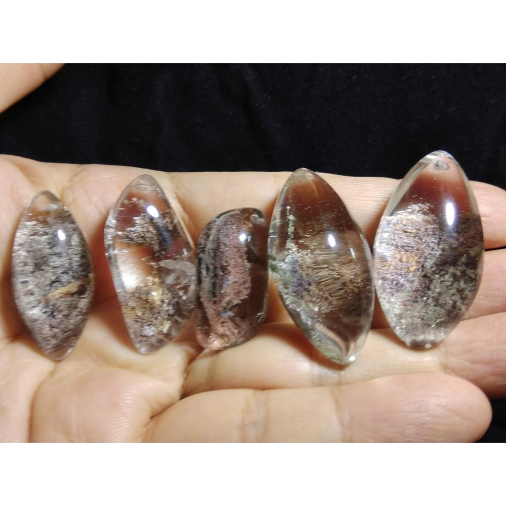 天然水晶滿天星膠花彩色花紫紅綠幽靈水滴型吊墜吊飾掛飾掛墜墜子珠寶寶石玉石首飾飾品第2組-細節圖4