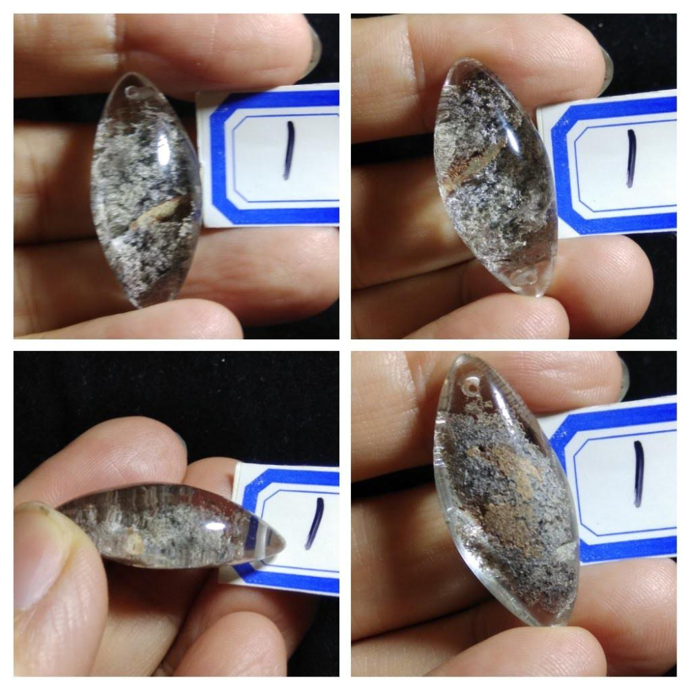 天然水晶滿天星膠花彩色花紫紅綠幽靈水滴型吊墜吊飾掛飾掛墜墜子珠寶寶石玉石首飾飾品第2組-細節圖5