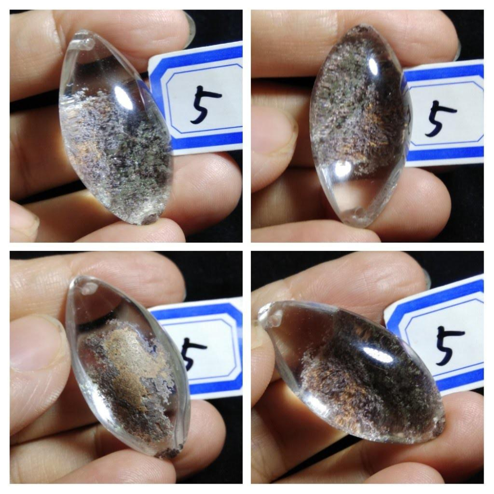 天然水晶滿天星膠花彩色花紫紅綠幽靈水滴型吊墜吊飾掛飾掛墜墜子珠寶寶石玉石首飾飾品第2組-細節圖9