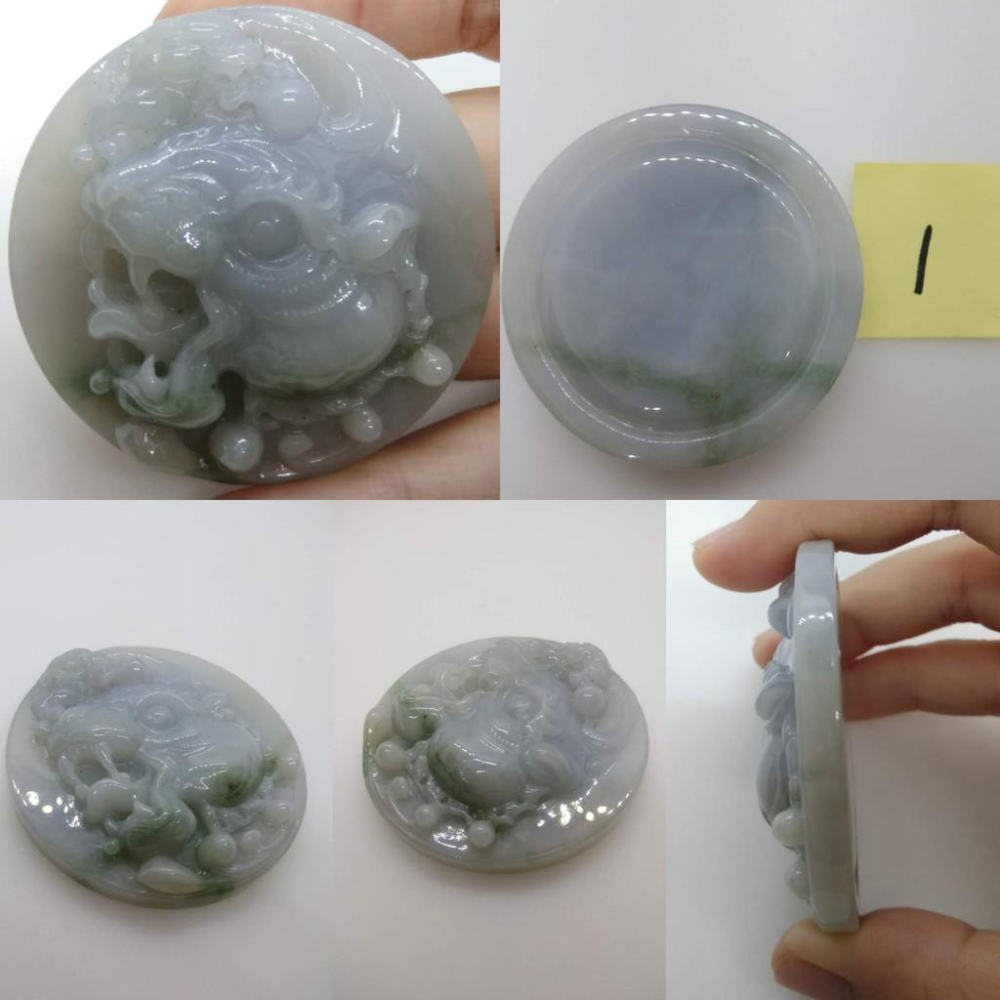 天然緬甸玉紫羅蘭翡翠龍牌龍生子招財吊墜墜子玉墬掛件玉珮項鍊珠寶寶石首飾飾品任選-D組-細節圖3