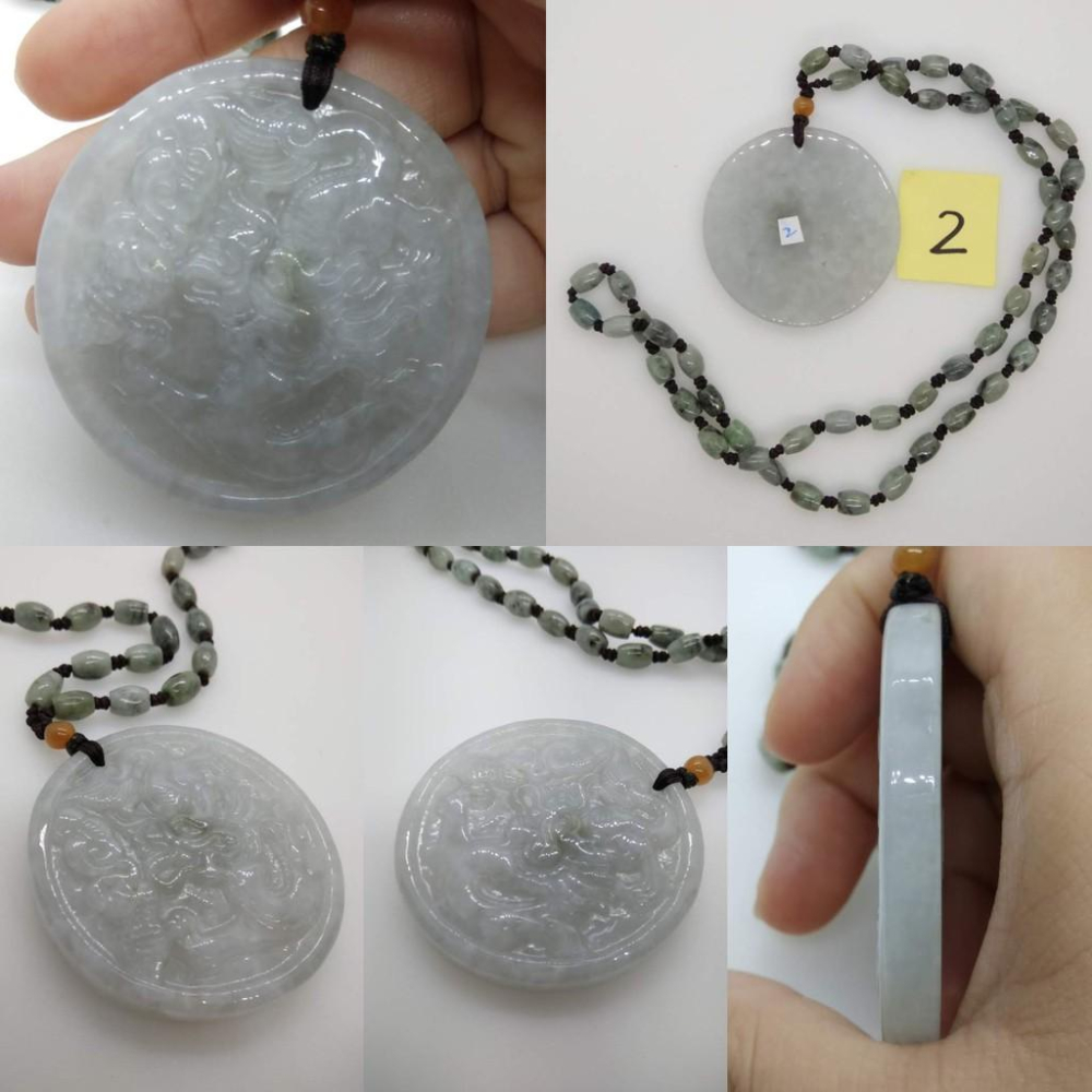 天然緬甸玉紫羅蘭翡翠龍牌龍生子招財吊墜墜子玉墬掛件玉珮項鍊珠寶寶石首飾飾品任選-D組-細節圖4