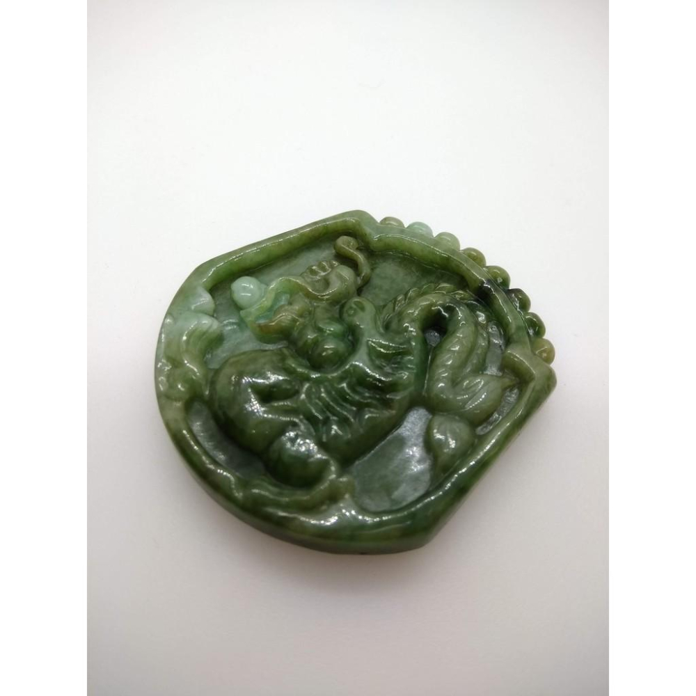 天然緬甸玉黃翡花青滿綠翡翠龍牌招財吊墜墜子玉墬掛件玉珮項鍊珠寶寶石首飾飾品-細節圖2