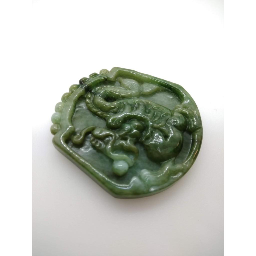 天然緬甸玉黃翡花青滿綠翡翠龍牌招財吊墜墜子玉墬掛件玉珮項鍊珠寶寶石首飾飾品-細節圖3