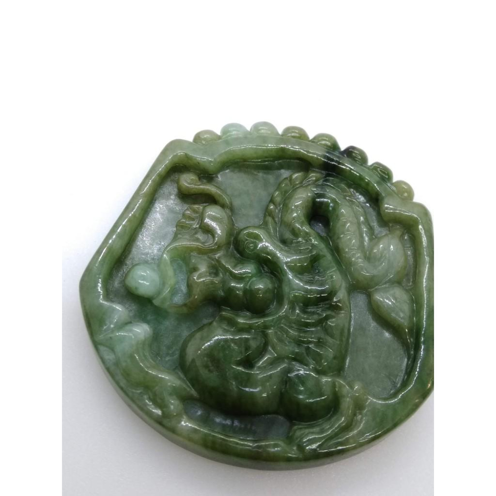 天然緬甸玉黃翡花青滿綠翡翠龍牌招財吊墜墜子玉墬掛件玉珮項鍊珠寶寶石首飾飾品-細節圖6